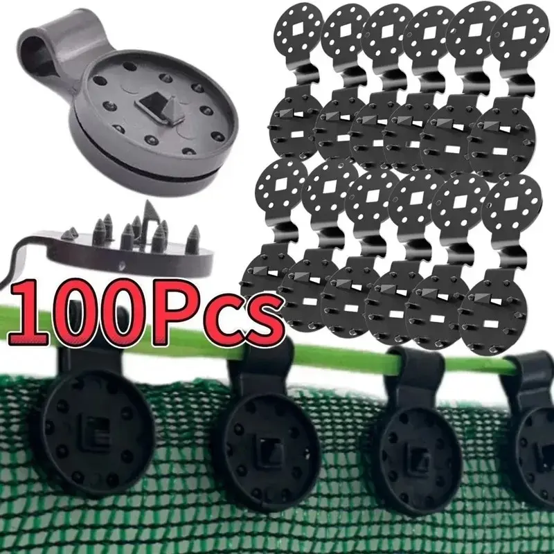 100-Pack Sunshade Clips, Reusable Wind-Resistant Plastic Clamps for Greenhouse Shade Cloth, Fence Netting Fixtures