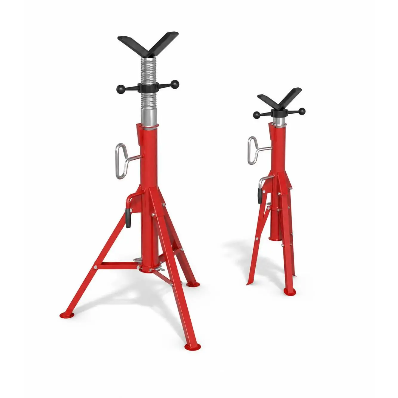 Heavy Duty V-Head Pipe Jack Stand - Adjustable Height 28-52 Inches - 2500 lbs Capacity - Fits 1/2" to 12" Pipes - Collapsible & Portable Steel Construction - Ideal for Welding, Pipefitting, Threading