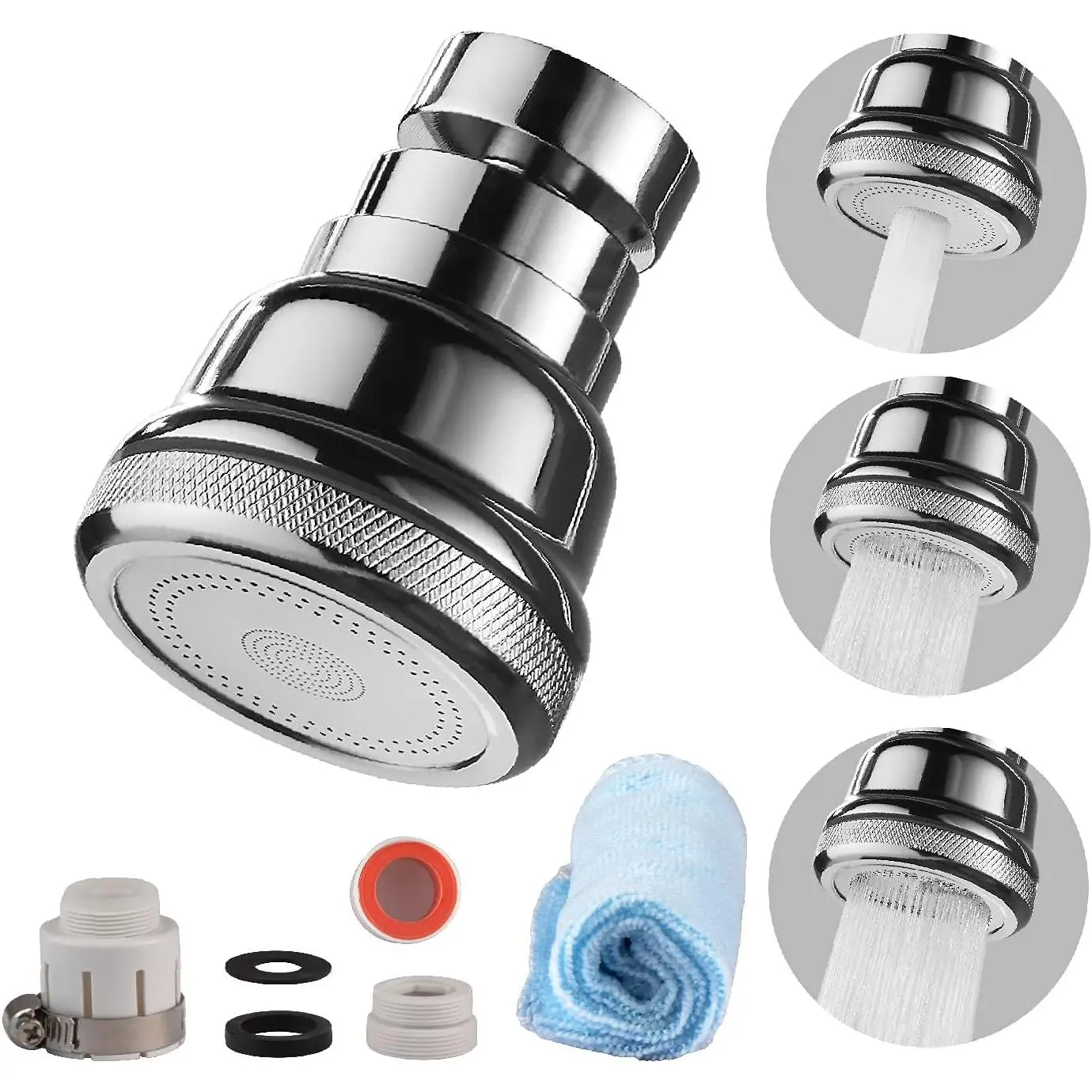 Kitchen Faucet  360° Rotatable Soild Brass Faucet Sprayer   3 Modes Anti-Splashing and Water-saving Faucet Sprayer  for Kitchen and Bathroom(Solid brass)