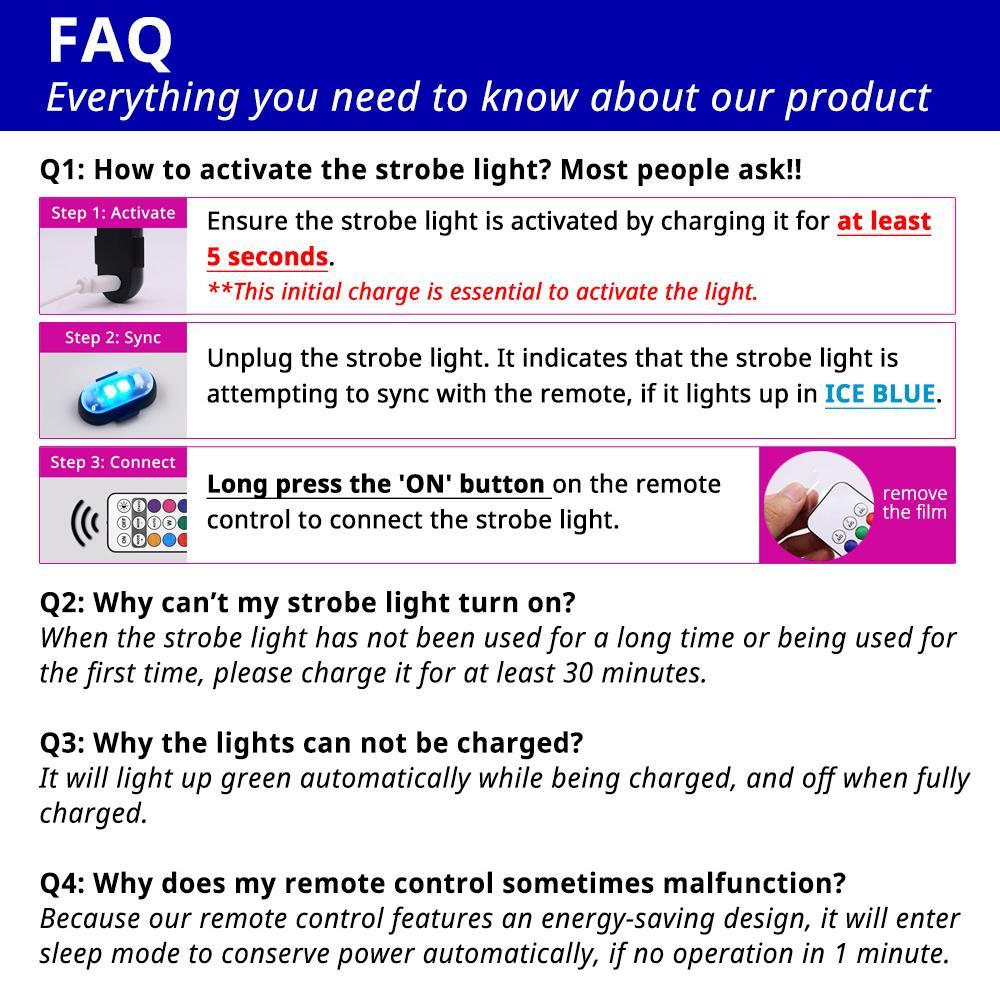 Magnetic RGB LED Strobe Light, Wireless Remote Control Car Light, Led Car Ambient Light, Waterproof LED Light for Car, Motorcycle, Bike, Camping, Truck, Boat, Night Warning Light Footwell lights Valentine's Day Father's Day Gift for Him Her Dad