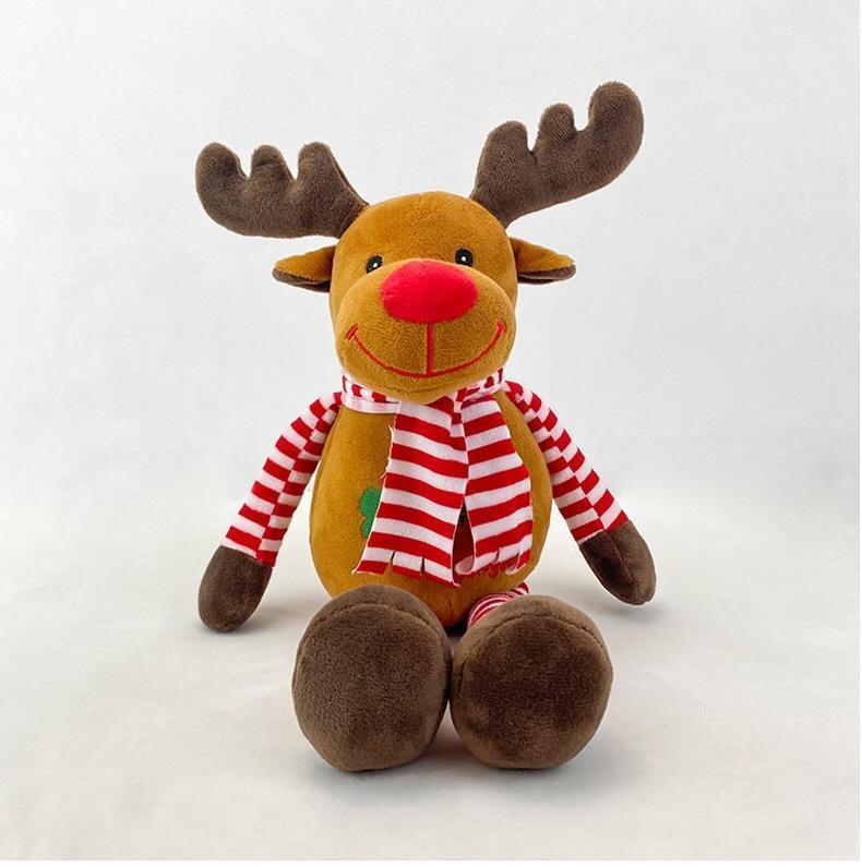 35cm Christmas Stuffed Doll Santa Elk Claus Elf Snowman Plush Toys For Carnival Festival Present Gifts For Children Festive Deco