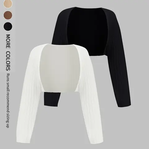 【Black Friday】Women's Solid Color Ribbed Knit Cardigan, Casual Long Sleeve Outerwear, Trendy Loose-Fit Clothes