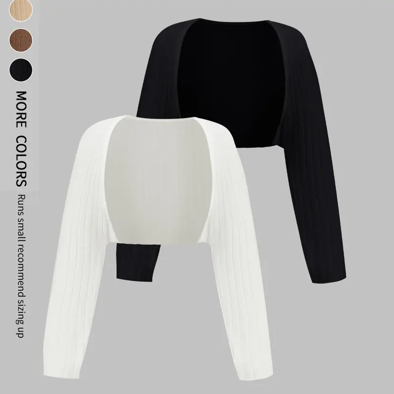 【Black Friday】Women's Solid Color Ribbed Knit Cardigan, Casual Long Sleeve Outerwear, Trendy Loose-Fit Clothes