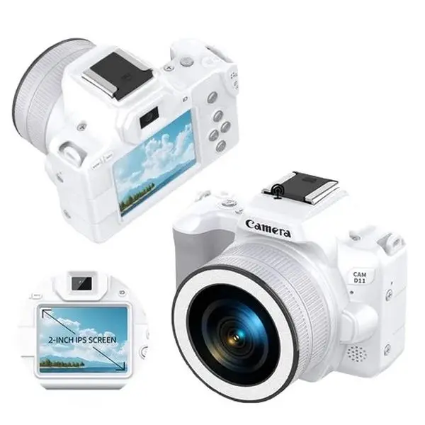 Mini Digital Point & Shoot Camera - 48MP, 2K Resolution, 16x Zoom, Electronic Image Stabilization, 2" IPS Display, Compact DSLR-Style Design, Ideal for Vlogging
