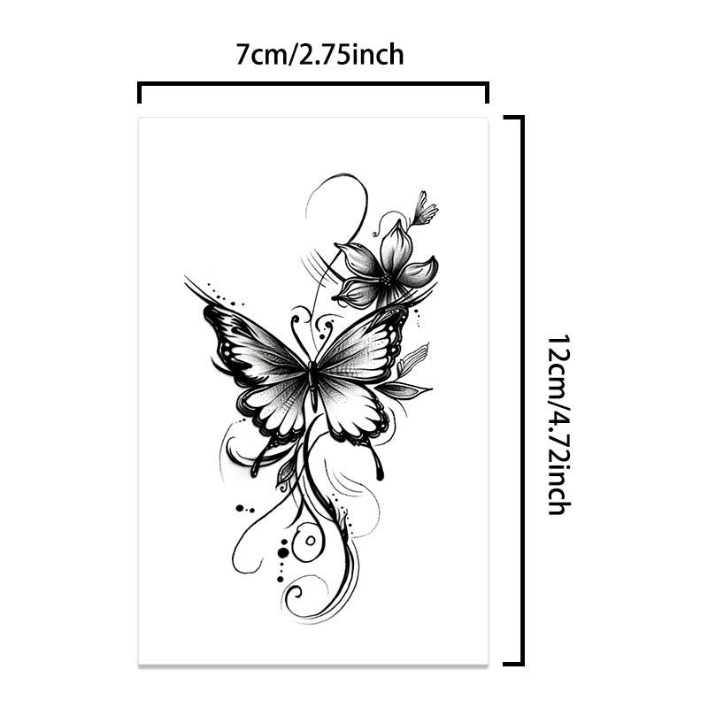 Butterfly Pattern Temporary Tattoo Sticker, 6 Counts/set Realistic Fake Tattoo Sticker, Body Art Sticker for Women & Girls, Sticker Tattoos