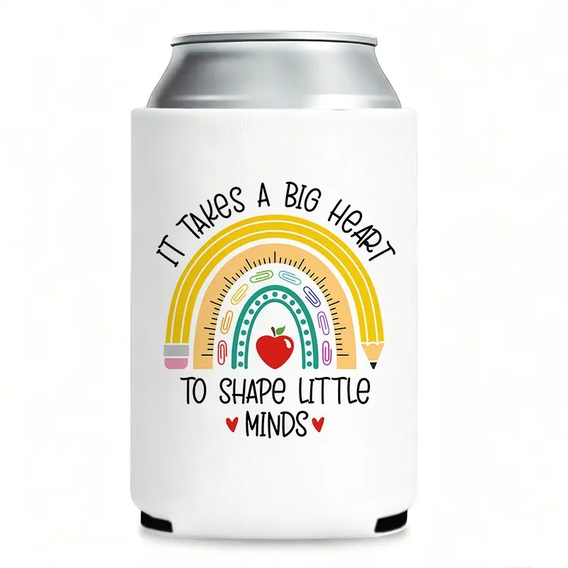 "Shape Little Minds" Can Cooler Koozie – Thermo coolers Insulated, Funny Party Favors & Gag Gifts, Great Koozies for Cans, Ideal Can Koozie for Teacher Appreciation Week, Retirements