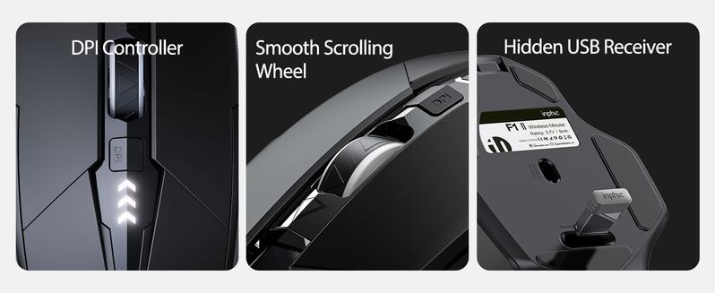 Wireless Rechargeable Mouse, Upgraded Visible Battery, 2400 DPI, Silent Ergonomic Design For Laptop, Mac, PC etc.