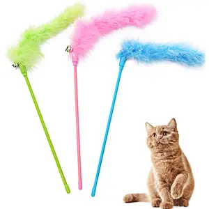 Wand Toys, 3 count Interactive  Wands Colorful  Teaser Wand with  for Cats and Kitties
