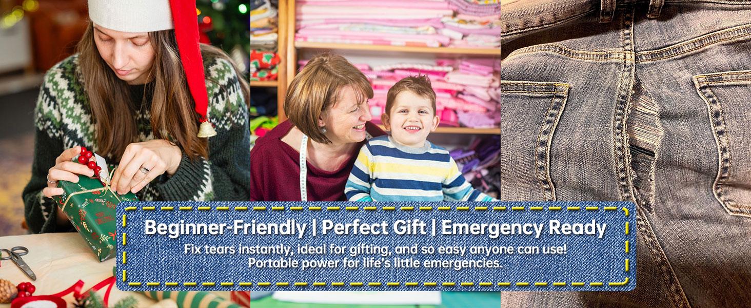 Sewing Machine for Beginners - Mini Sewing Machine, Complete Sewing Kit & Accessories - Easy Stitching for Home, Travel & DIY Repairs, Black