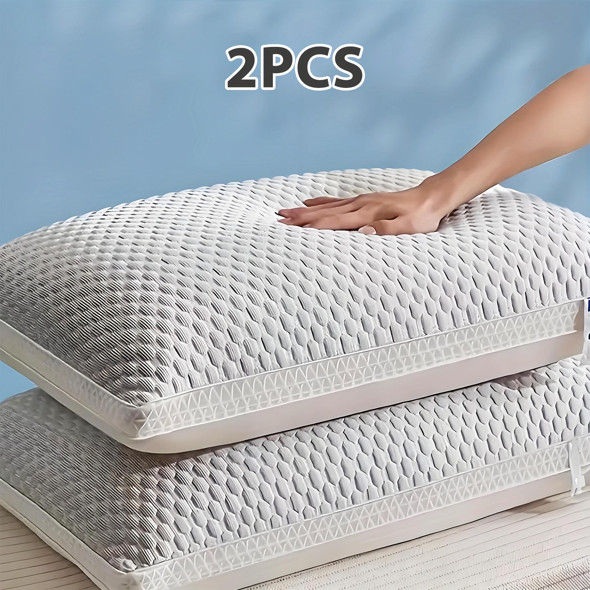 2pcs Cooling Pillows with Massage Beads, Side Sleeper Pillow, Pillows Queen Size Set Of 2 - Soft Bed Pillows for Sleeping 2pcs, Fluffy And Supportive, Hotel Quality, Back Sleepers, Suitable for Bedrooms, Dormitories, Etc.