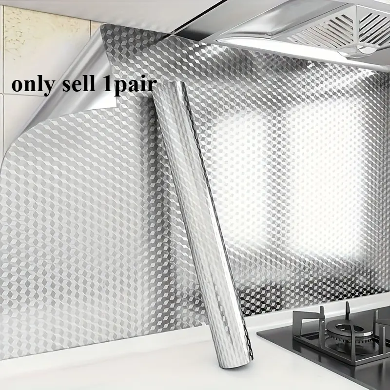 Heat-Resistant Aluminum Kitchen Liner - Waterproof, Oil-Proof & Mold-Resistant Drawer Liners & Backsplash Protectors, Heavy-Duty Easy-Clean Surface for Modern Kitchens | Durable Kitchen Essentials