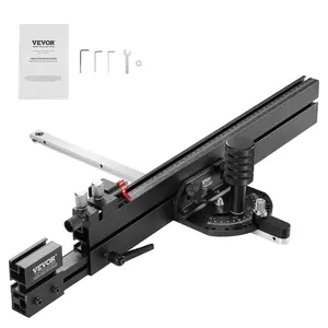 VEVOR Precision Miter Gauge, Standard Slot 3/4''x 3/8'', Aluminum Alloy Table Saw Miter Gauge with 19-35 in Grating 15 Angle Stops Adjustable Spring Loaded Plunger and Removable Disc, for Woodworking