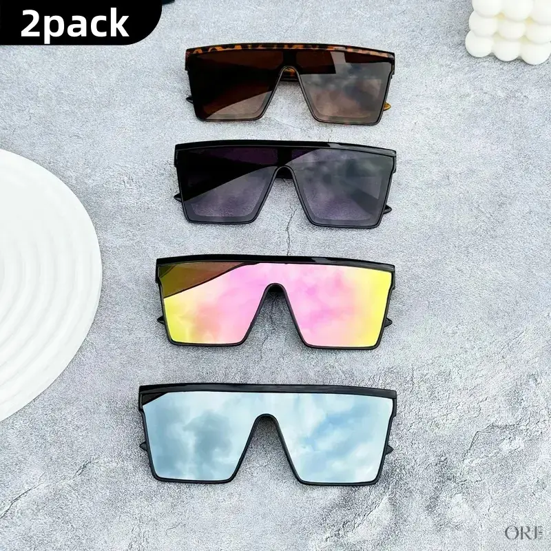 4pc Punk Style Polarized Sports Sunglasses with Polarised Lens - Euro-American Large Frame Fashion Eyewear for Festival Wear, Sports Activities, Ideal Gift for Outdoor Enthusiasts