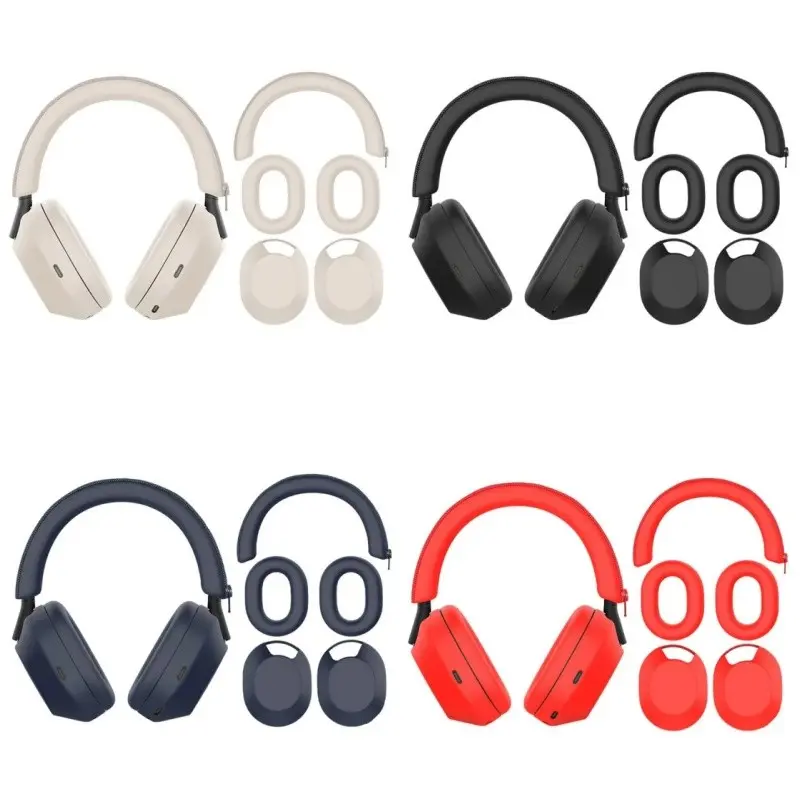 Fashionable 5-In-1 Silicone Earphone Case for Sony Wh-1000xm5/wh-1000xm6, Soft Anti-Drop Scratch-Resistant Cover