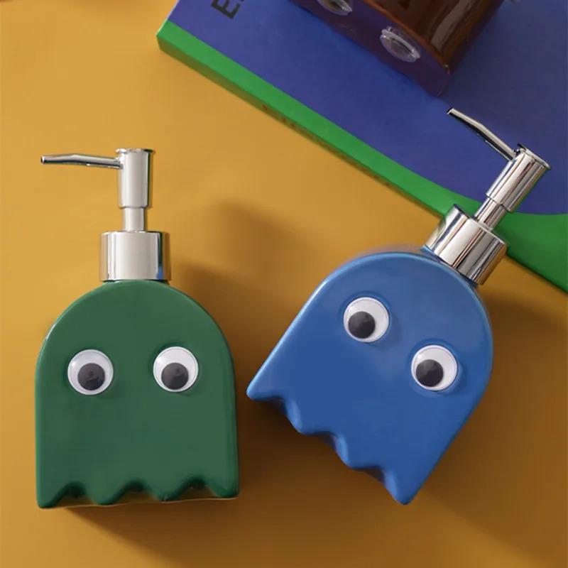 Cute Cartoon Ghost Soap Dispenser Modern Creative Ceramic Hand Sanitizer Bottle Lotion Bottle Hotel Home Bathroom Accessories
