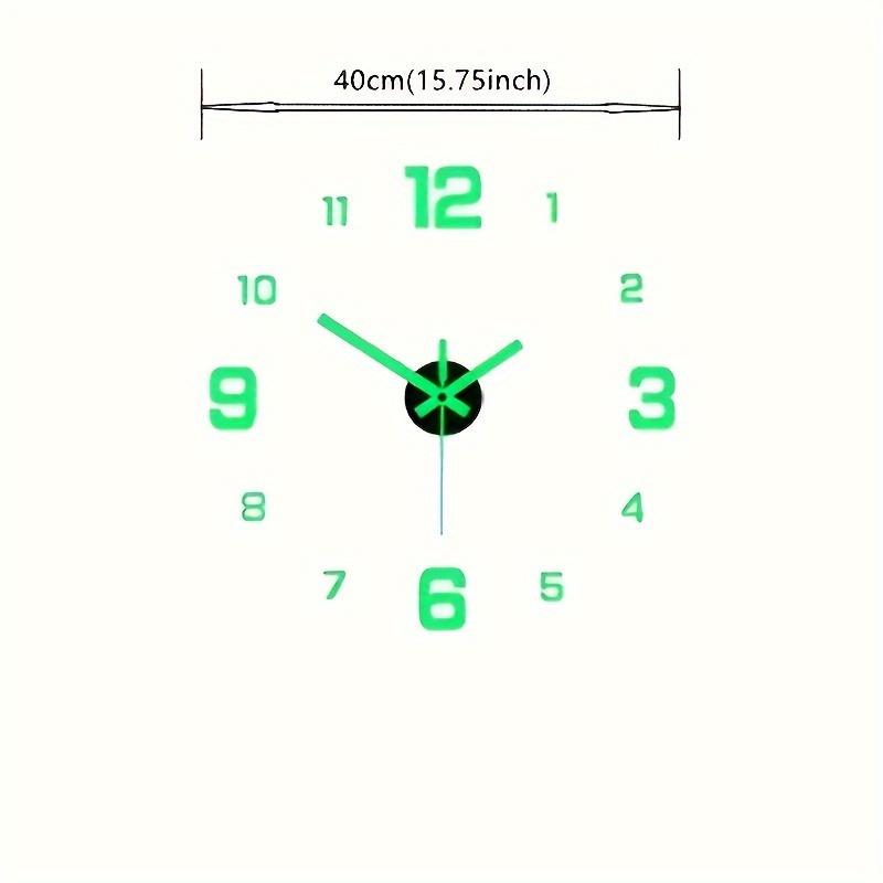 Glow Dark Silent Wall Clock Set, DIY Luminous Numerals Night Light Farmhouse Decor for Living Room Bedroom Father's Day and Mother's Day gifts