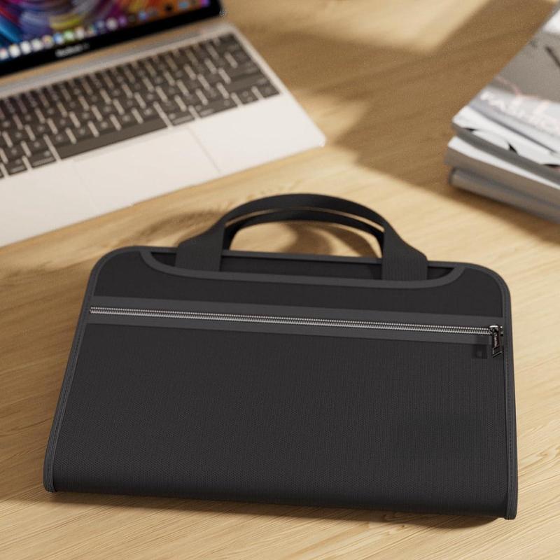 Fireproof File Folder with Handle, Large Capacity A4 File Bag, Test Paper Folder, Data Paper Organizer Storage Bag, Office Stationery & Supplies, Soft Letter Clutch