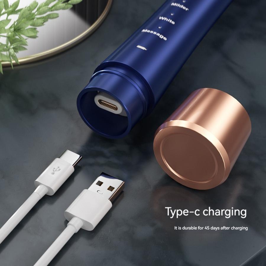 Electric Toothbrush Set, 1 Box Portable Rechargeable Toothbrush & 8 Counts Replacement Brush Heads, Oral Care Product for Adults, Replaceable Brush Heads