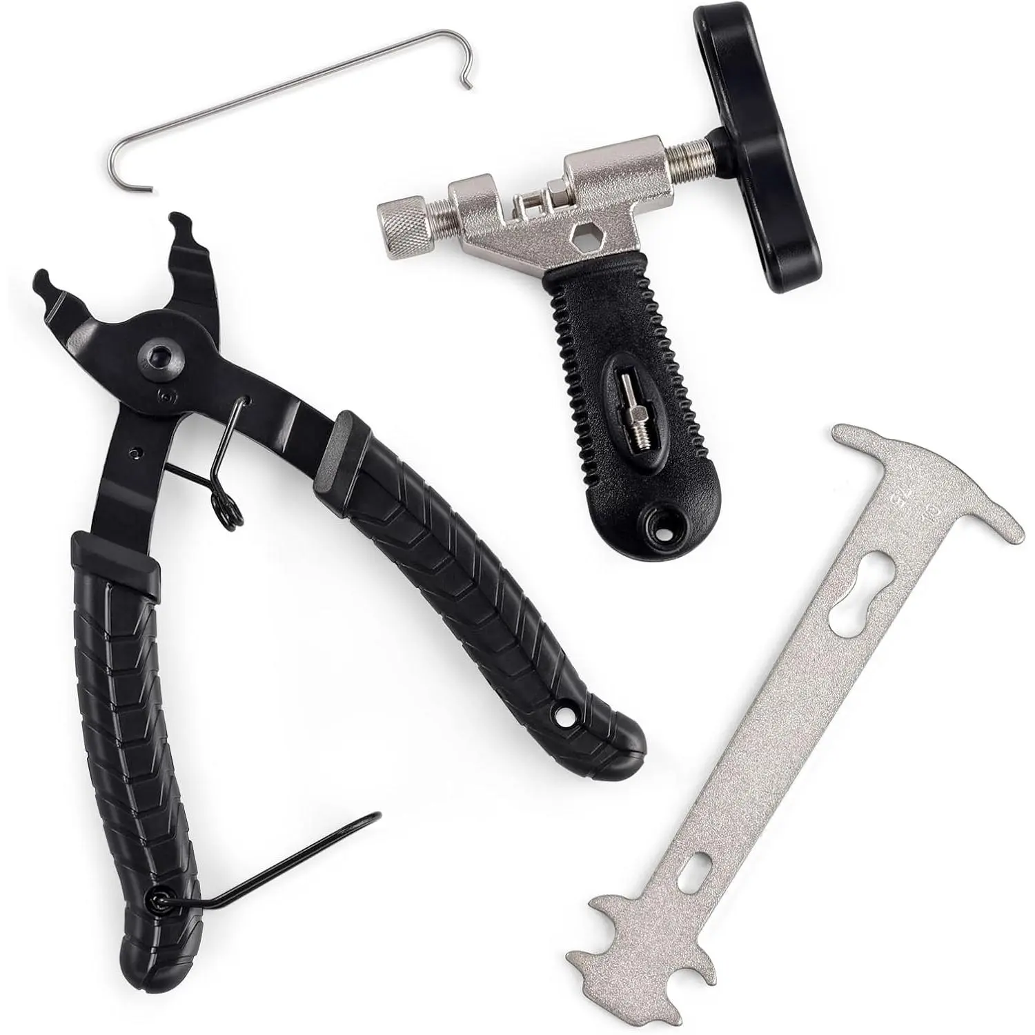 Bicycle chain repair tool set, bicycle chain tool, chain breaker, and checker