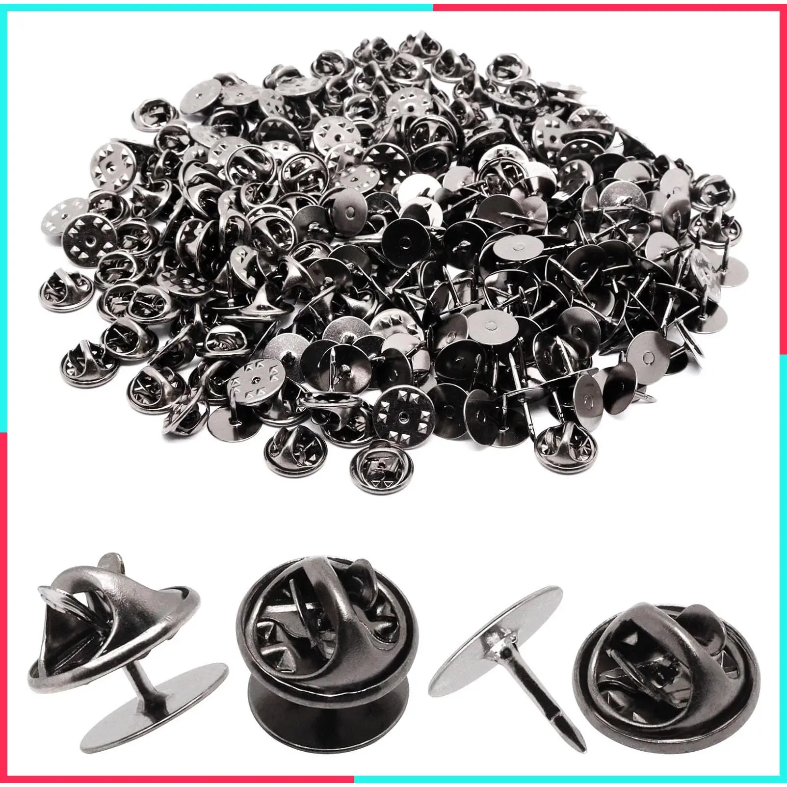 130 Set Pin Backs, Blank Pins Scatter Butterfly Clutch Pin Holder Enamel Pin Locking Backs Tie Tacks Jewelry Pin Backings Clasp for Brooch Lapel Hat Uniform Badges Tie Tack (10mm, Black)