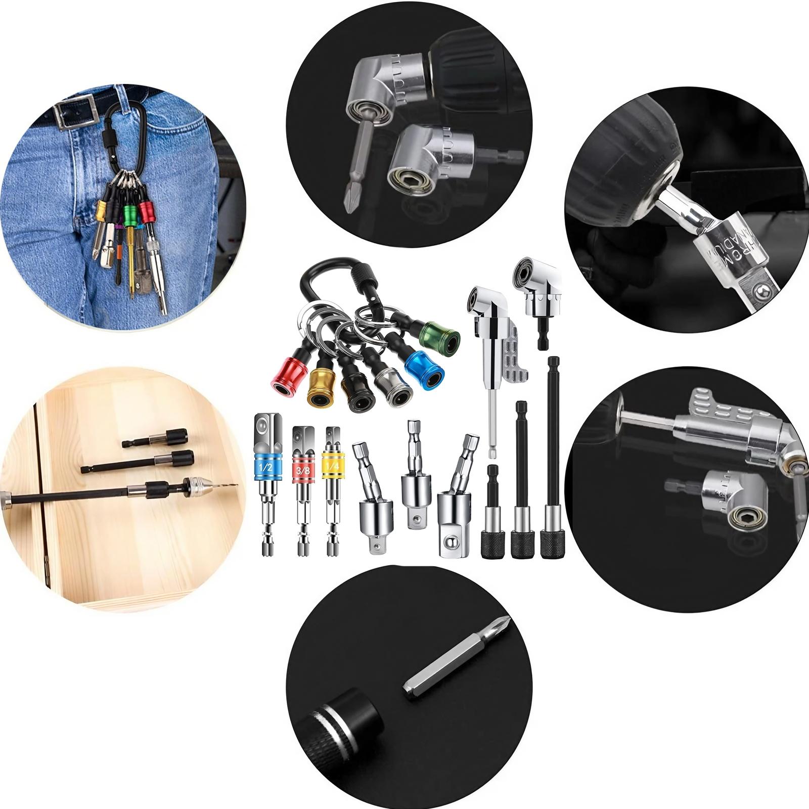 Cr-V Steel Socket Adapter, mpact Socket Extension Tools, High Speed Nut Driver Socket Adapter, Impact Grade Driver Sockets Adapter Extension Set, Bead Rod Extension Bar, Hand Tools, Hardware, for Wrench, Bit Socket Set