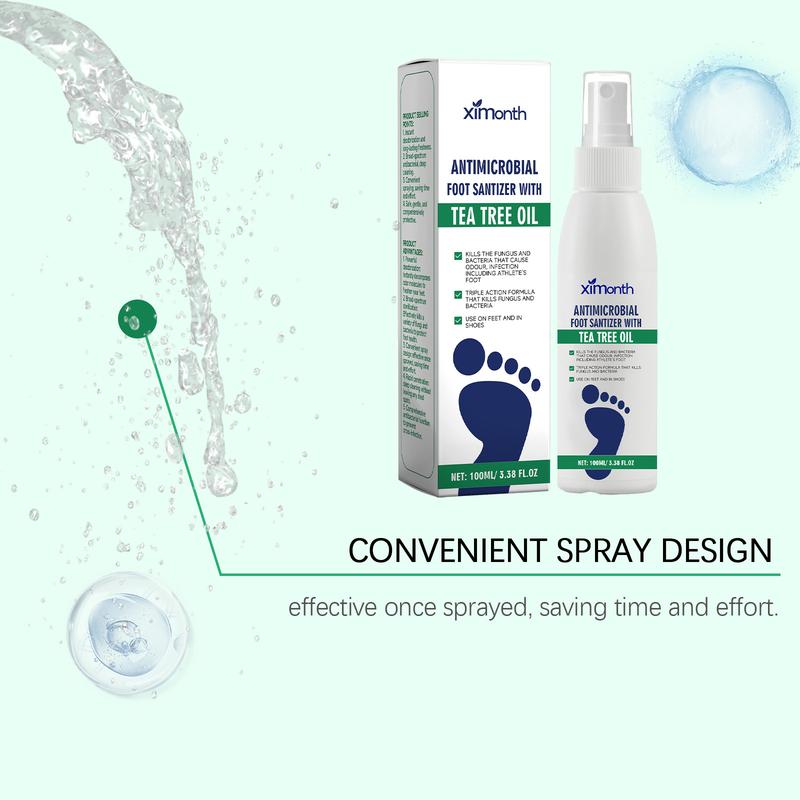 Foot Sanitizer Spray with Tea Tree Oil, 2 Counts/set Foot and Nail Sanitizer Spray, Foot Sanitizer Spray for Men and Women, Foot Care Product