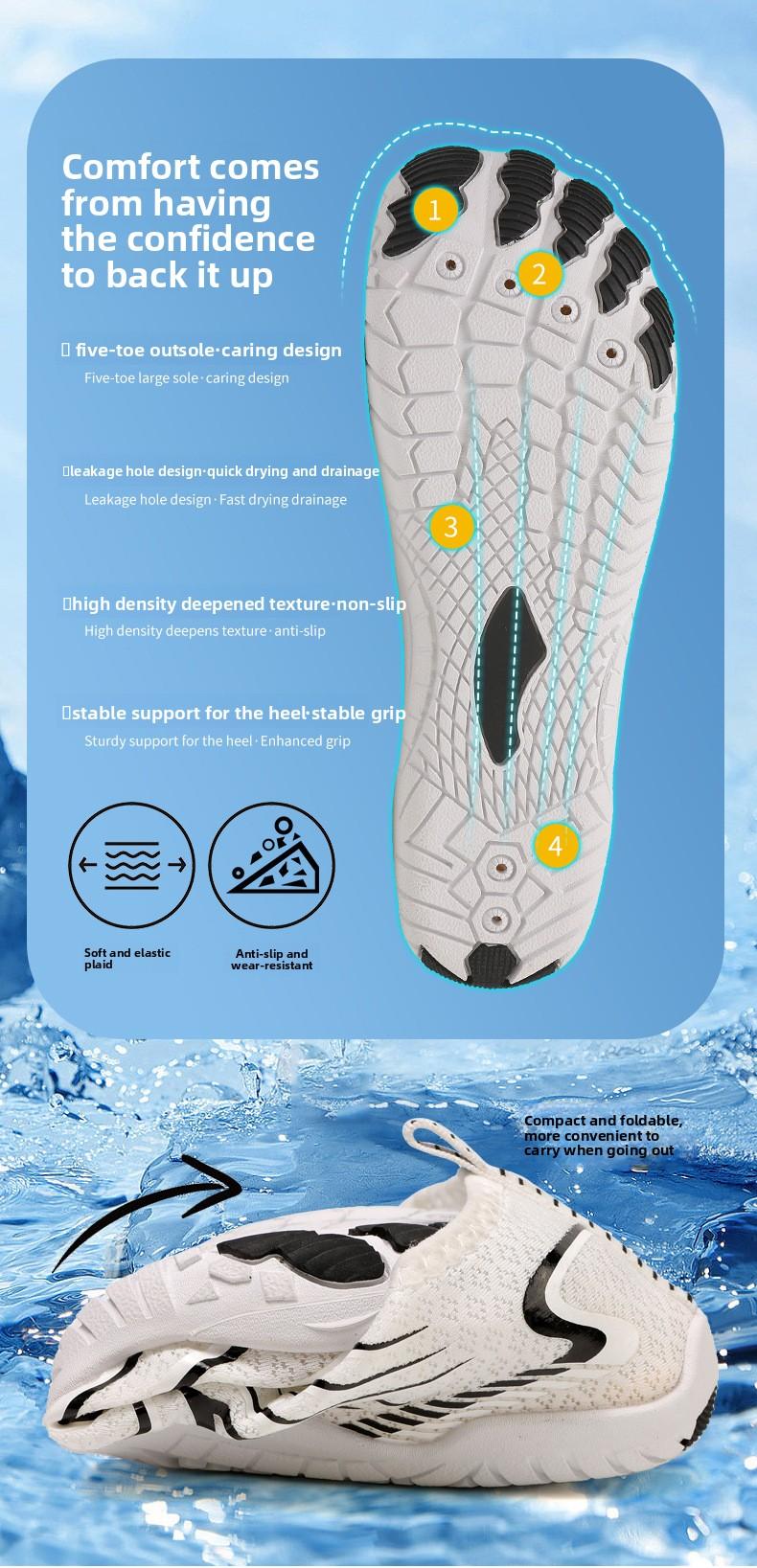 Couples' quick-dry breathable wading shoes, outdoor sports swimming shoes, hiking and mountaineering five-finger shoes
