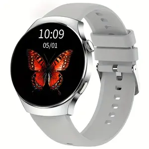 Full Touch Screen Unisex Smart Watch, Bluetooth Calling Fitness Tracker with 100+ Sport Modes, Weather, Stopwatch, Timer, Alarm, Message & App Reminders, Remote Camera, Music, USB Charging, Alloy Case, Silicone Strap, Gift Watch