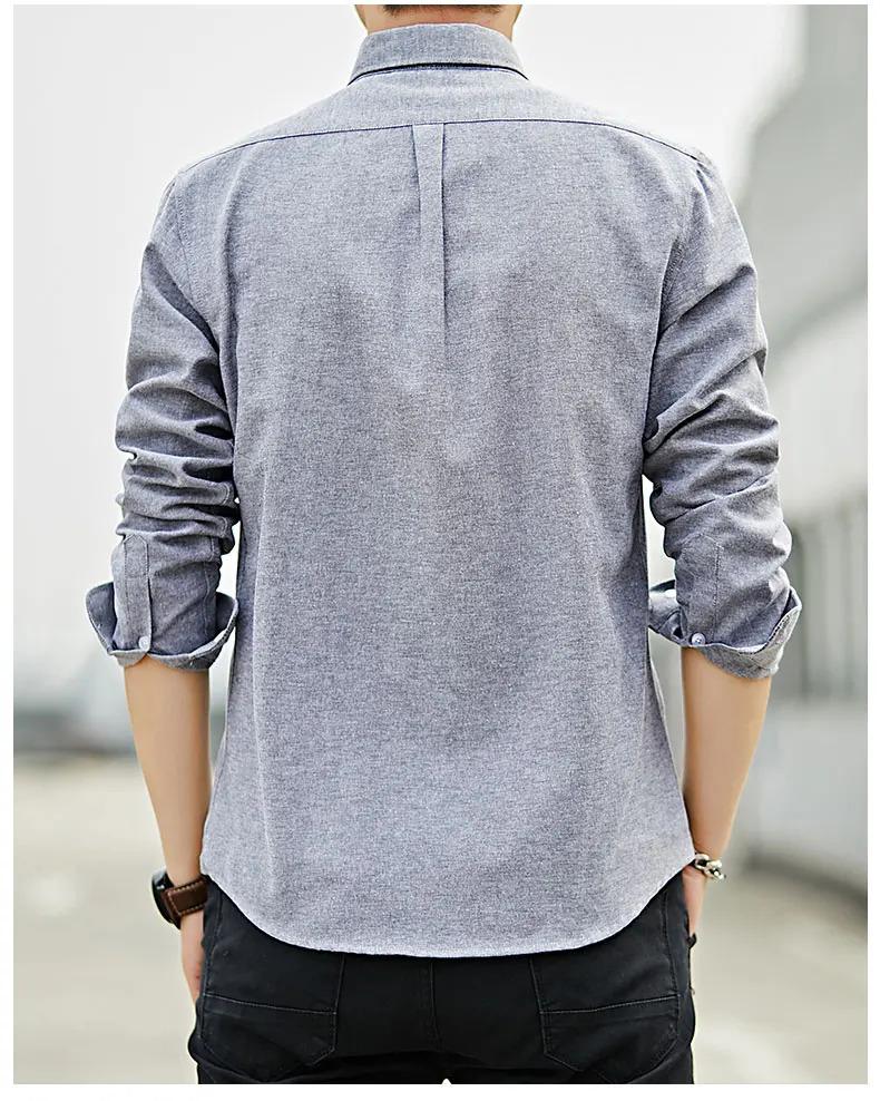 Autumn Oxford spinning men's long sleeved white shirt loose casual jacket Korean version trendy and handsome long sleeved lining clothes workwear shirt long sleeved men's jacket spring and autumn pockets pure cotton high-end white shirt jacket