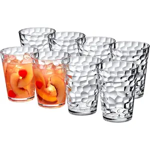 Amazing Abby - Iceberg - 16-Ounce Plastic Tumblers (Set of 8), All-Clear Reusable Plastic Cups, Stackable, BPA-Free, Shatter-Proof, Dishwasher-SafeGift