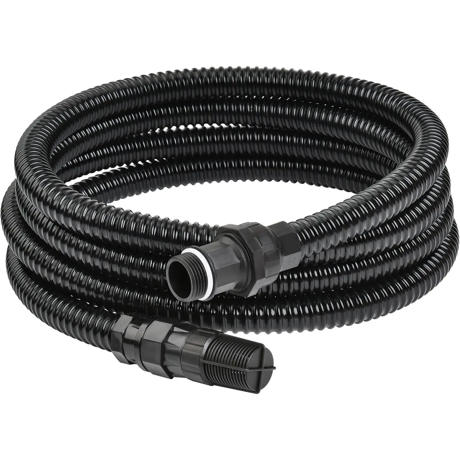 13FT x 1" Suction Hose Kit with Check Valve, Corrugated Pipe 13ft Long, Water Intake Hose Set, Aspiration Hose  Shallow Well Sprinkler Garden Booster Pump with 1" Female Inlet