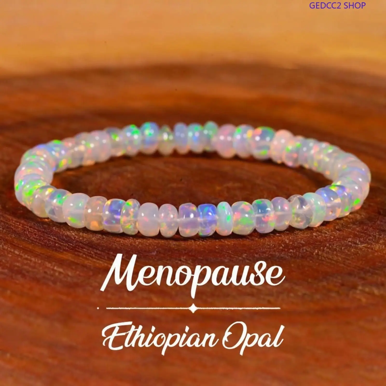 Women's Handmade Colorful Opal Beaded Stretch Bracelet - Boho Dainty Jewelry for Daily Wear, Camping & Hiking Hammock Accessory