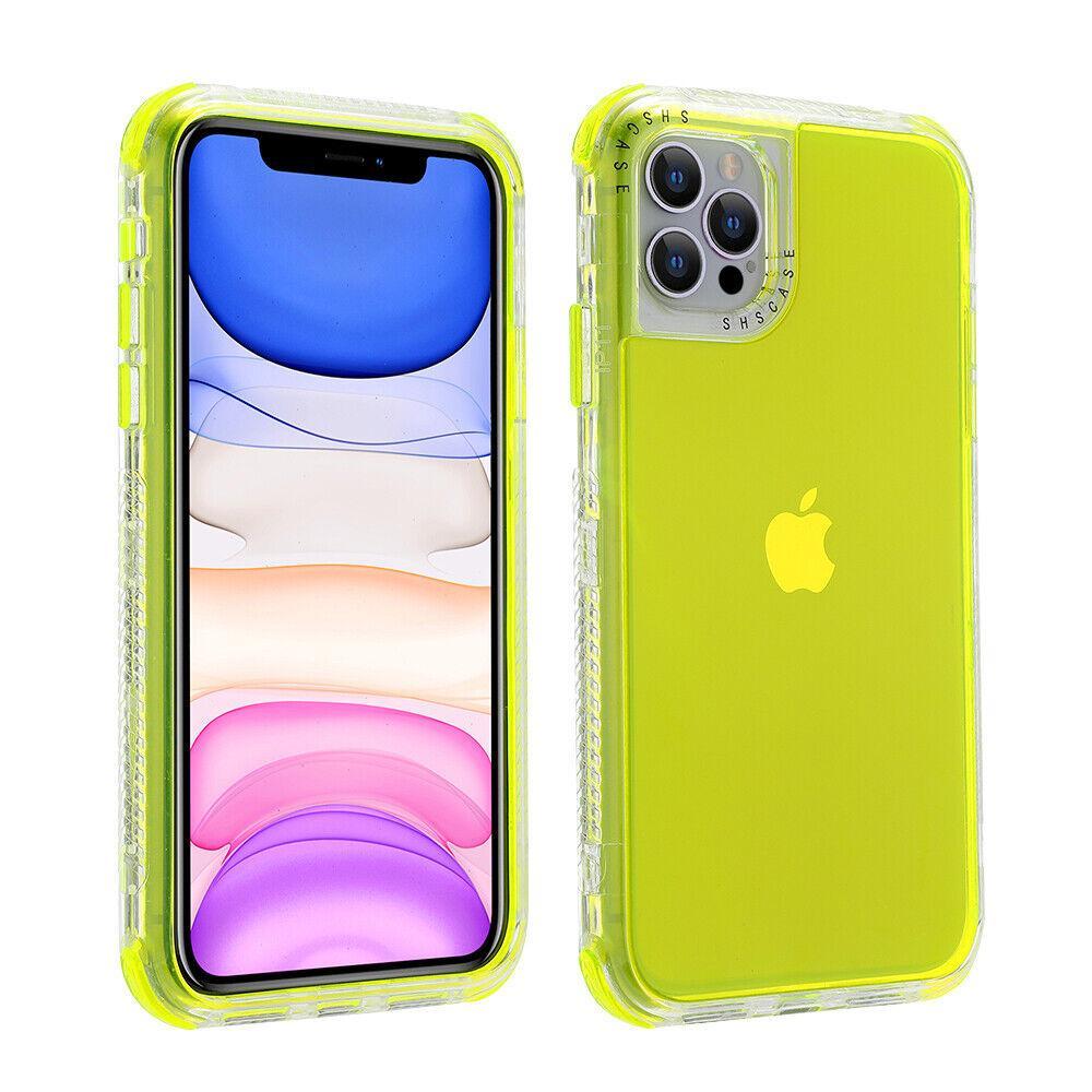 [Freeship] Acrylic Clear Defender Colorful Case For iPhone 16 Pro Max 15 14 Plus 13 12 11 Pro Max Hybrid Shockproof Heavy Duty Phone Cover