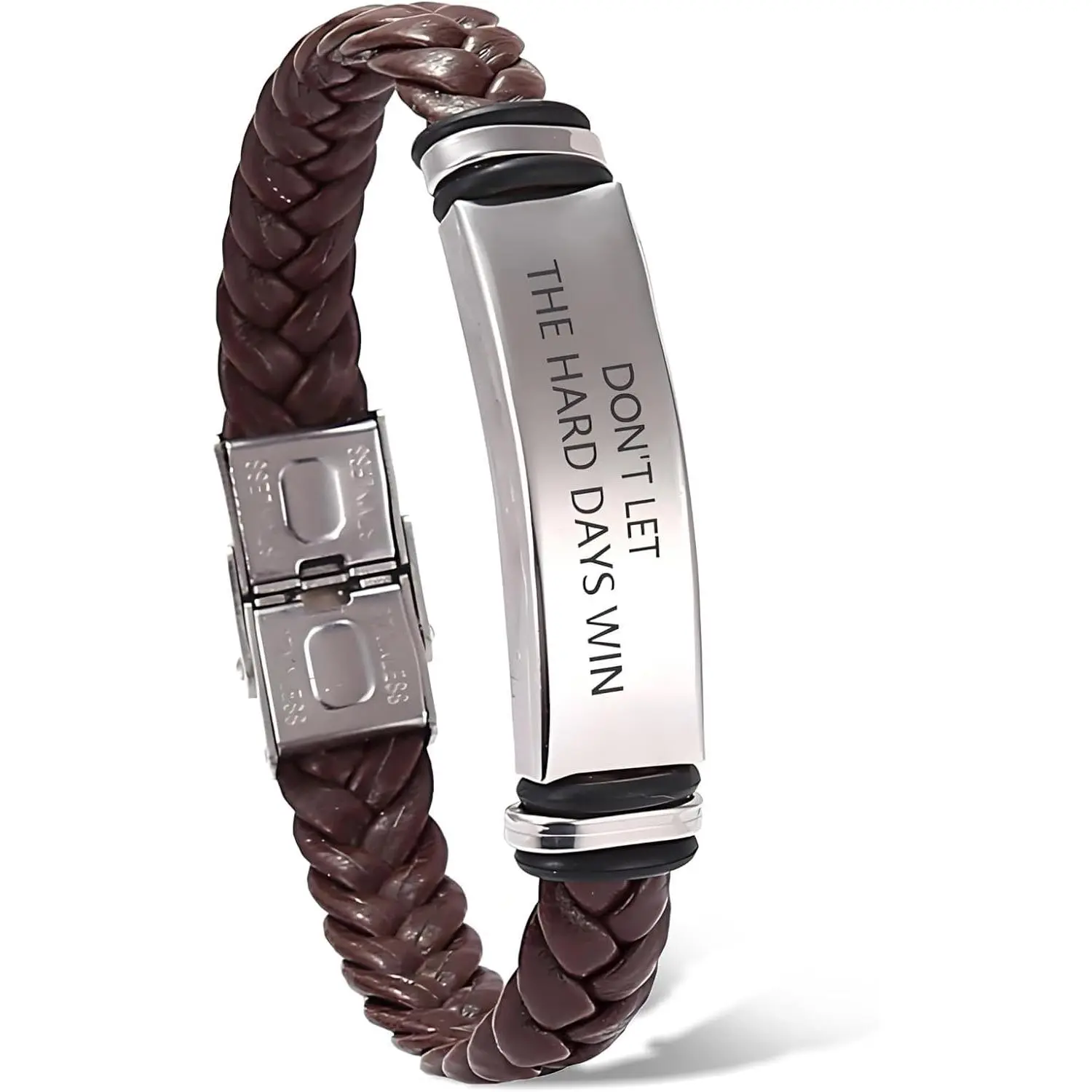 Dont Let The Hard Days Win Bracelet for Women Men Adjustable Engraved Bracelet Motivational Inspirational Bracelets Inspirational Little Words Project Gifts for Hard Times   for Women Men