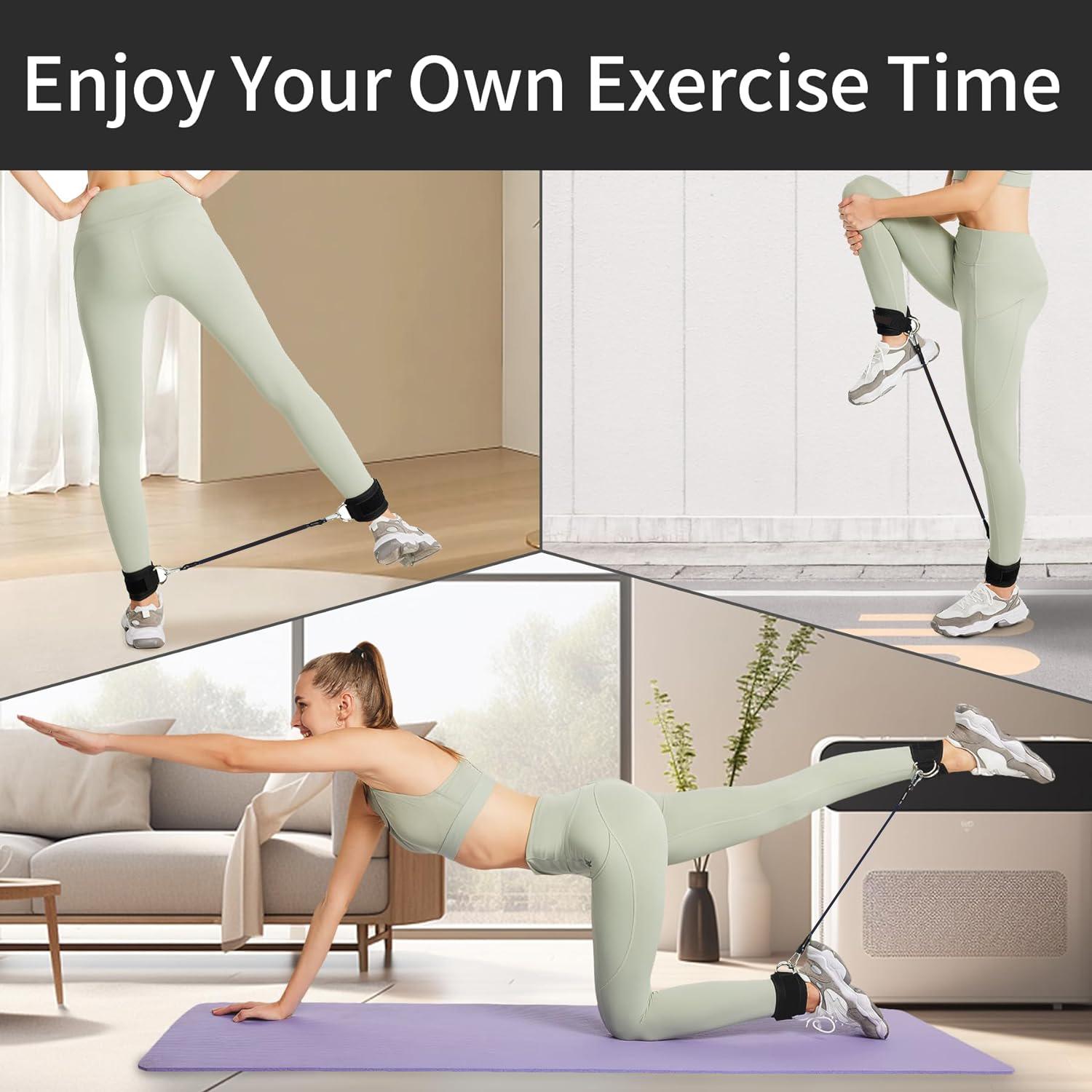 Ankle Resistance Band Set, 6 Counts Ankle Strap With Elastic Band, Sports Ankle Strap for Leg and Hip Training, Fitness Equipment For Home Gym, Workout Band