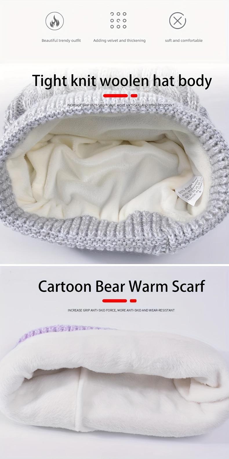 3pcs Outfit Set: Beanie Hat, Scarf & Gloves with Plush Lining for Comfort and Warmth. / Aged 3-10 Years Old in Autumn-Winter Seasonal Activities, Traveling or Vacation; Christmas Thanksgiving Gift Package, Winter Hat, Winter Hat, Seasonal Activity Outfit,