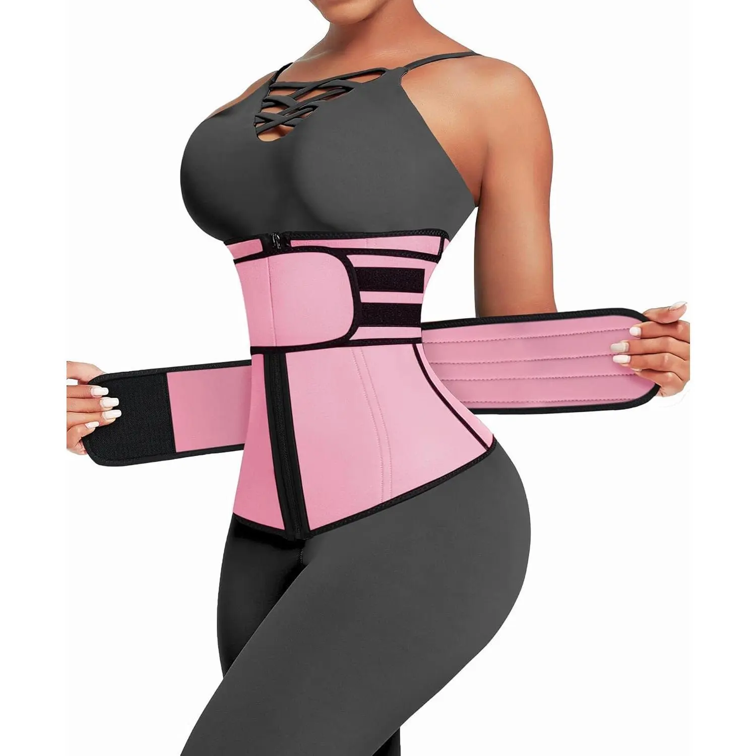 Waist Trainer for Women, Double Belt Tummy Control Cincher with Steel Bones and Zipper, Workout Body Shaper, Shapewear, Waist Trainers, Cincher Corset, Tight Waist