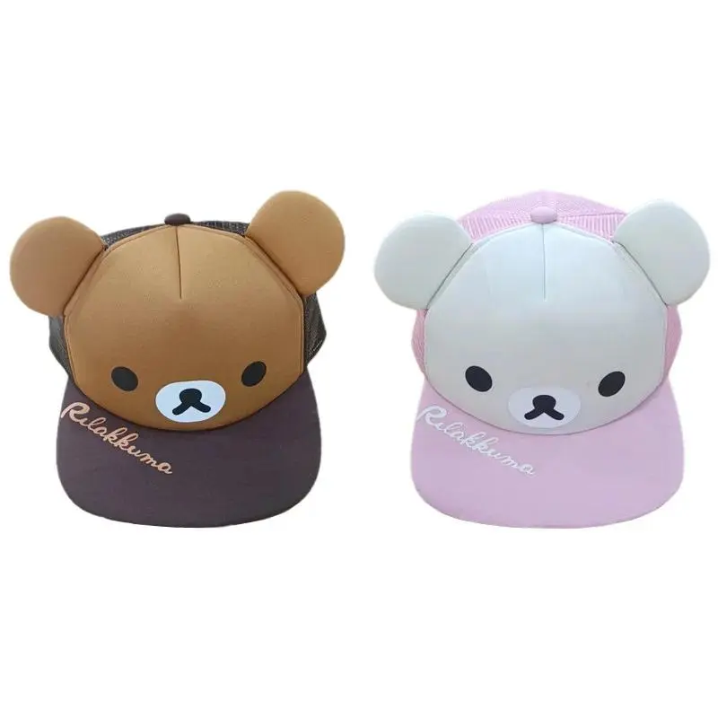 Rilakkuma Korilakkuma Bear Gorra Summer Hats Anime Cute Baseball Cap Fashion Breathable Mesh Sun Visors