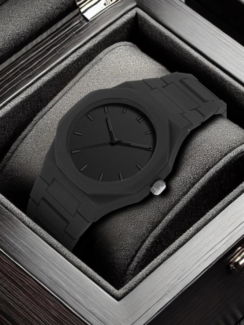 Men's Casual Round Dial Plain Analog Quartz Watch, Fashionable Watch for Party, Daily Clothing Decor, Trendy All-match & Exquisite Watch for Birthday Gift with Box