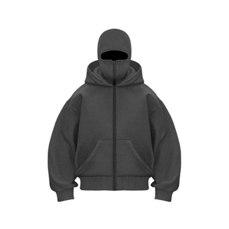 Balaclava Hoodie With Built-In Zip - Men's Athletic Autumn Winter Sweatshirt