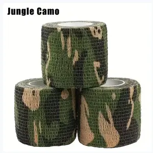 Camouflage Self-Adhesive Sports Tape, Breathable Elastic, Ideal for Outdoor, Cycling, Hunting Gear, Universal Wrap Tape, 3 Rolls