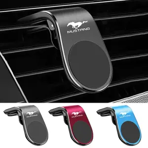Anti Vibration Car Logo Magnetic Metal Holder, Stable Phone Support, Universal Car Navigation Accessory, Ford Models Compatible