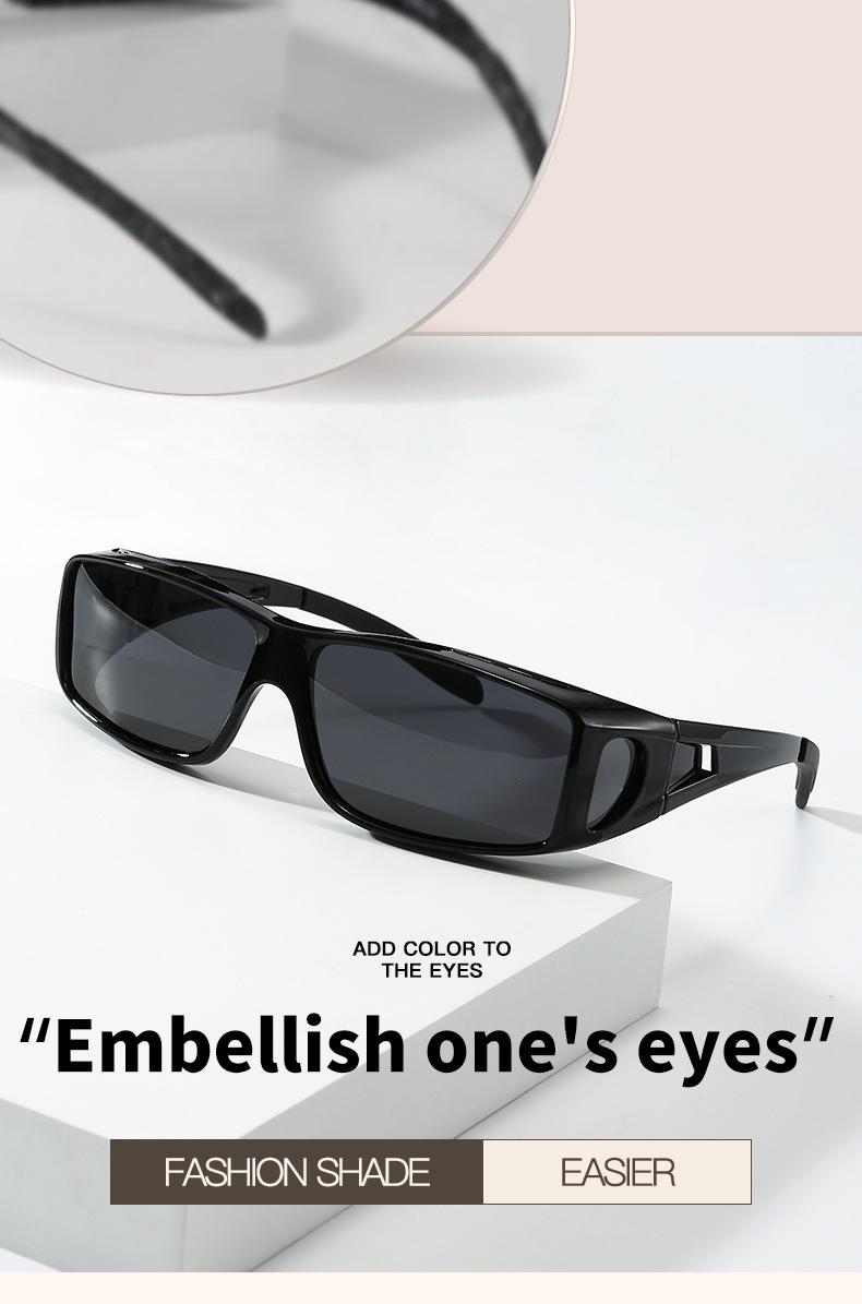 2PC New Fashion Square Frame Polarized Sunglasses for Men and Women, Outdoor Cycling, Myopia Clip-On Glasses, Day and Night Dual-Use Night Vision Glasses