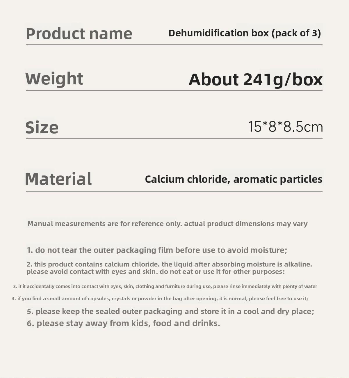 FaSoLa dehumidification box is a moisture-absorbing and damp-proof device for indoor wardrobes and shoe cabinets, a deodorizing and fragrance-retaining box, and a mold-preventing desiccant for dormitories