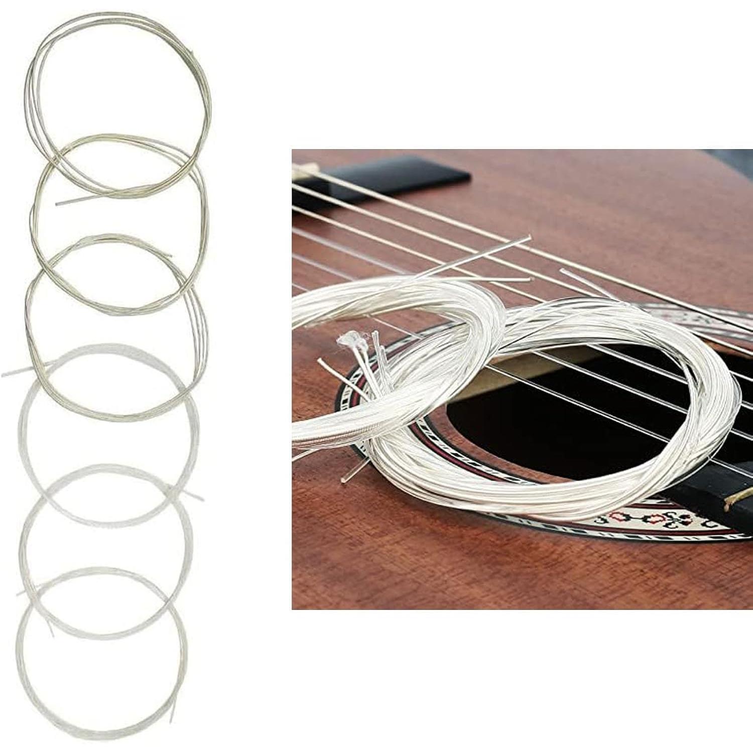 2 Sets of 6 String Guitar Strings Replacement , Nylon String for Classical Guitar Learners and Performers, Include 3 count Clear Nylon and 3 count Core Alloy Winding