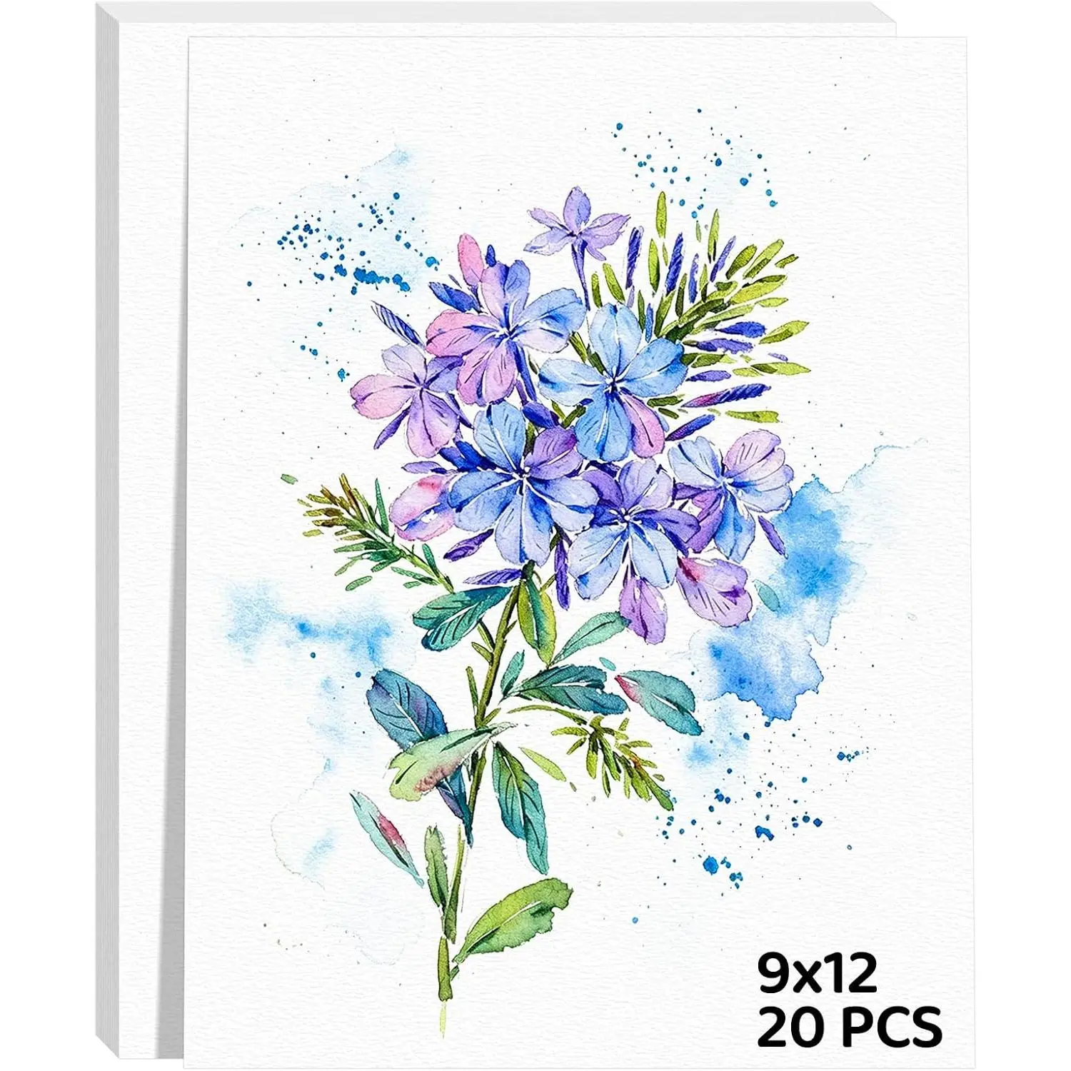 20 Sheets Watercolor Paper 9x12, 140lb/300gsm Cold Press Watercolor Paper |  Water Color Paper Bulk, White Drawing Paper for Sketching, , Gouache, Watercolor Supplies for  Adults