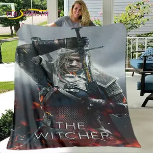 The Witcher Game Gamer Soft Plush Flannel Throw Blanket, Cozy Cover for Living Room Bedroom Bed Sofa Picnic, Adults and Children, Kid-Friendly Halloween Christmas Birthday Gift