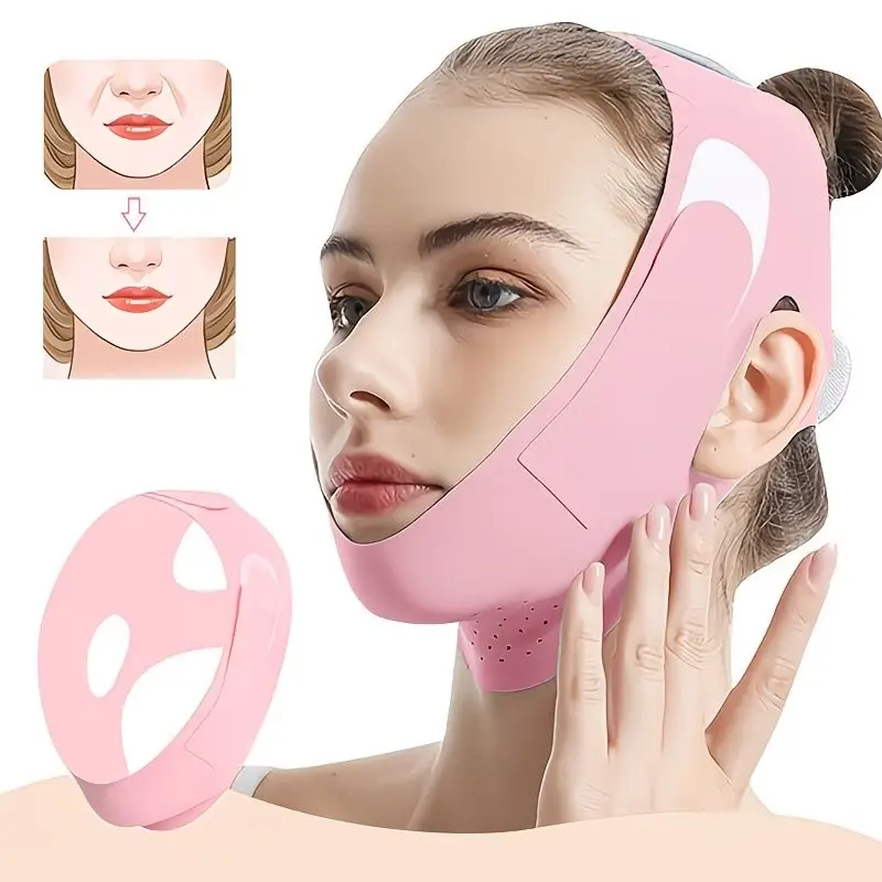 V-Face Lifting Mask, Adjustable for Reducing Double Chin, Face Tightening, Breathable, Skin-Friendly, Shaping Bandage, Reusable