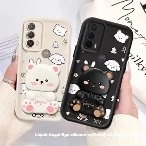 2pcs( Beautiful animals phone Case+Stand) For Moto E40/E32/E15/E13/E22/E22i/E30/G24/G30/G34/G35/G20/G22/G23/G75/G84/G85/G56/G86/G54/G55/G53/G64/G15/G04S For Moto Edge50Ultra/E60/E60F/E60S/E50/E50F/Edge50Neo/Edge50Pro Phone Case
