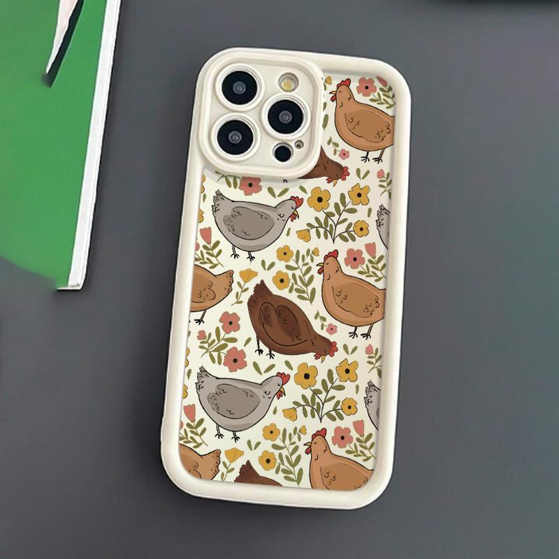 Chicken Pattern Phone Case, Anti-drop Cellphone Protective Case, Total Protective Shockproof Mobile Phone Cover for iPhone, Casing, Accessories